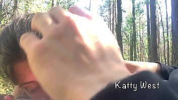 Almost Caught With My Stepbrother’s Cock In My Mouth During A Risky Public Forest Blowjob